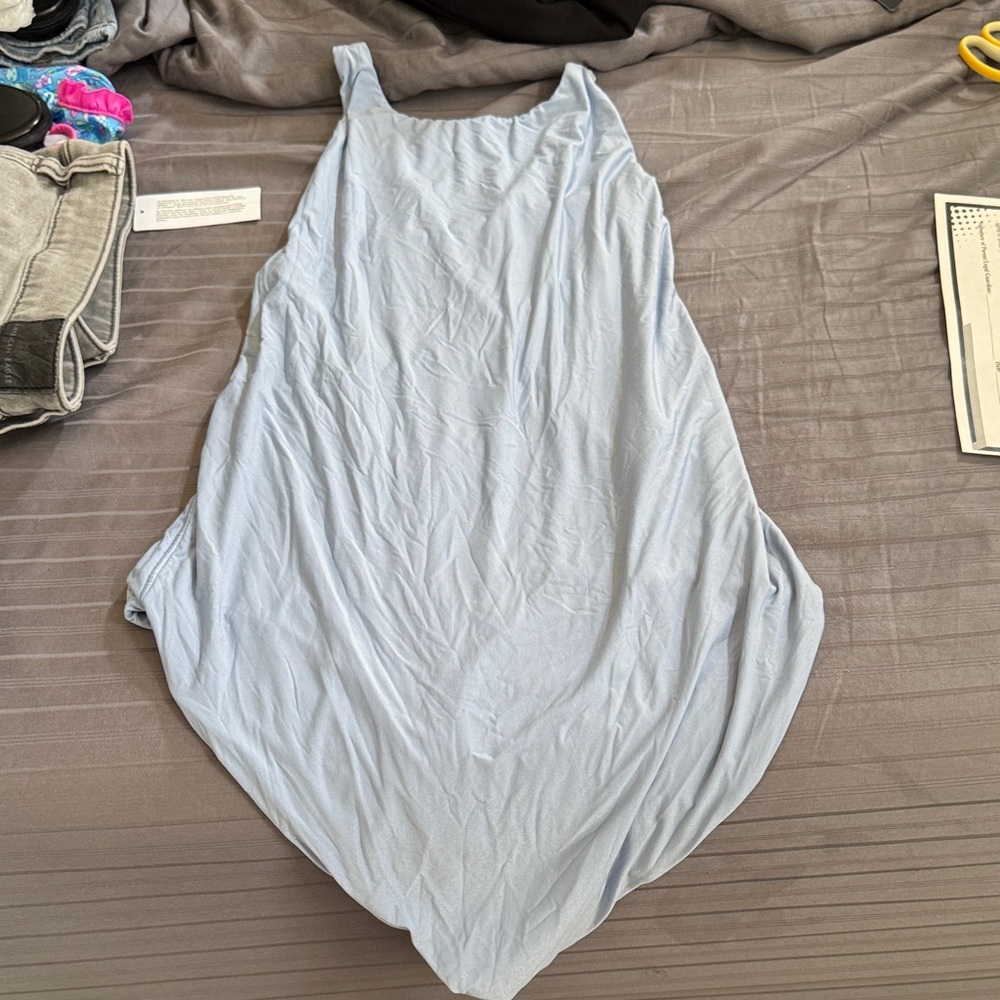 Aerie criss cross Light Blue Women's Bodysuit NWOT